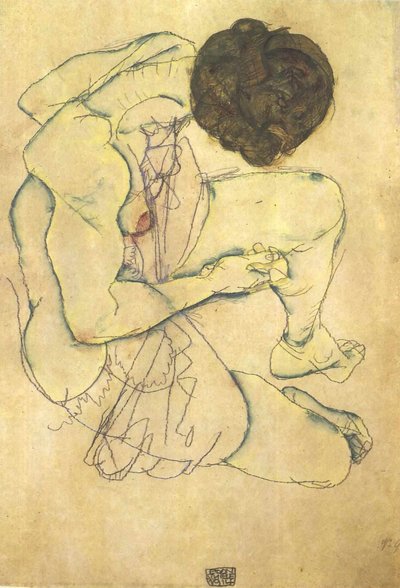 Sitzender Frauenakt von Egon Schiele